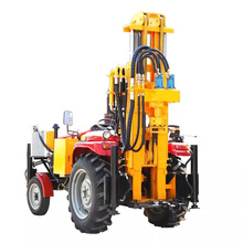 Wheels type pneumatic drilling rig 150 meter mobile pneumatic tractor water well drilling rig